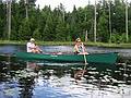 July 16, 2002 - Little Pollywog Pond off Follensby Clear Pond near Upper Saranac Lake, New York.<br />Ronnie and Baiba.