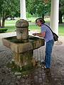 July 19, 2002 - Saratoga Springs, New York.<br />Joyce at Columbian Spring in Congress Park.
