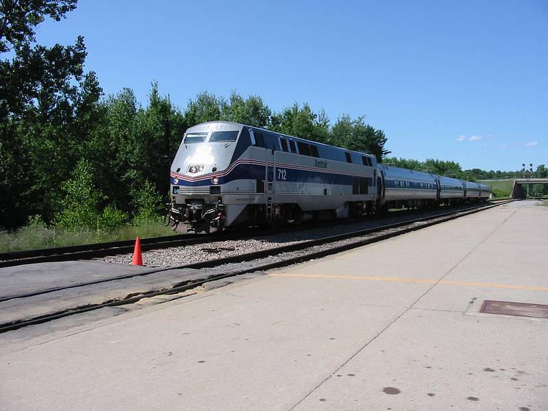 July 20, 2002 - Saratoga Springs, New York.<br />The Rutland, Vermont, to New York City Amtrak train arriving<br />to take Baiba and Ronnie back to Baltimore.