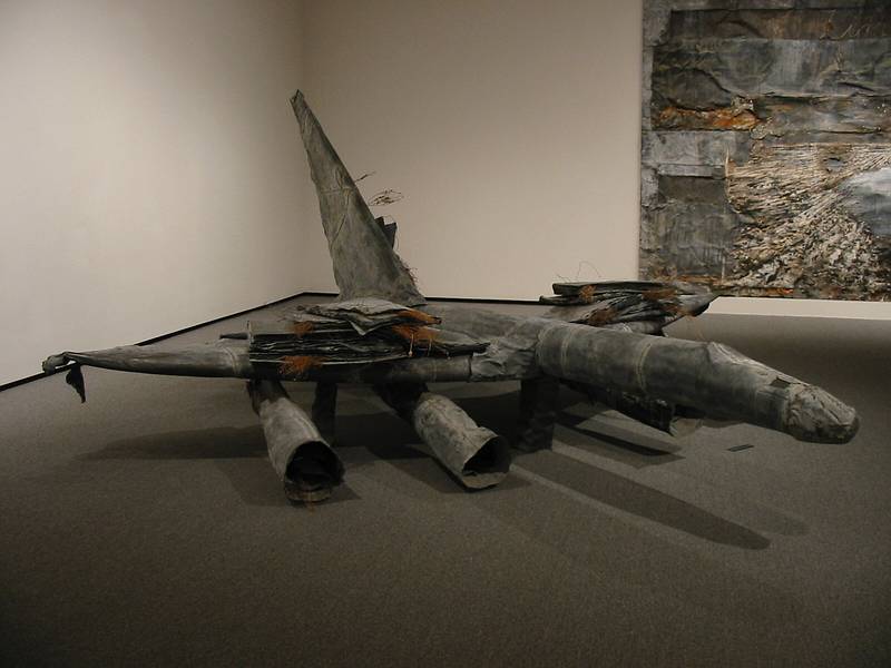 Aug 9, 2002 - East Wing of the National Gallery of Art, Washington, DC.<br />Anselm Kiefer, German, born 1945.<br />Angel of History, 1989<br />Lead, glass, and poppies, 400.05 x 500.38 x 200.03 cm (157 1/2 x 197 x 78 3/4 in.)