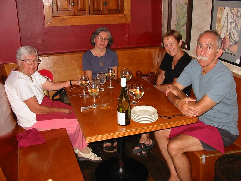 Aug 10, 2002 - Baltimore, Maryland.<br />Marie, Joyce, Baiba, and Ronnie in "Ze Mean Bean Cafe".