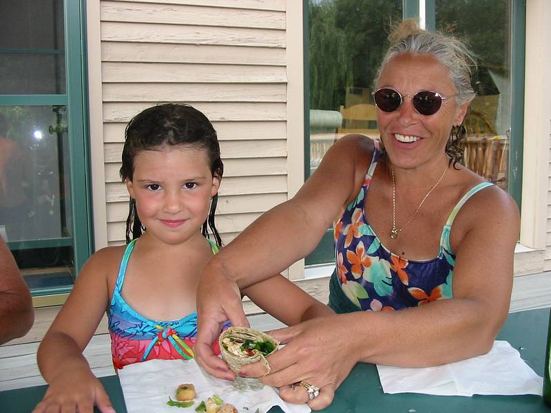 Aug 18, 2002 - At Tom and Kim's in South Hampton, New Hampshire.<br />Arianna and Kim.