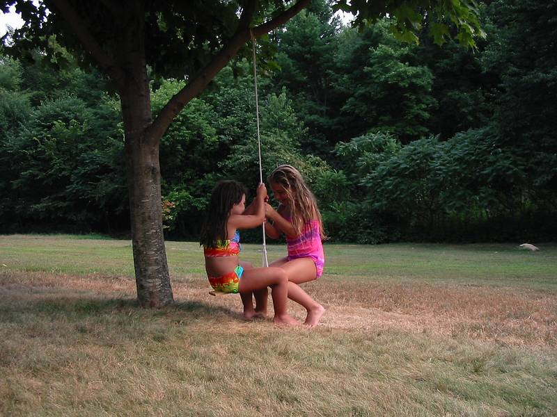 Aug 18, 2002 - At Tom and Kim's in South Hampton, New Hampshire.<br />Arianna and Marissa.