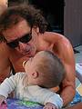 Aug 23, 2002 - At Marie's in Lawrence, Massachusetts.<br />Great uncle Paul and Miranda.