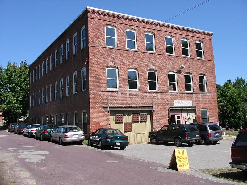 Sept 7, 2002 - Amesbury Artworks, 10 R Street, Amesbury, Massachusetts.<br />Pictogram Project for the benefit of the Amesbury family of Robert Hayes, who died on AA Flight 11 on 9/11/2001.