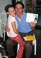 Sept 13, 2002 - At Oscar and Leslie's in North Andover, Massachusetts.<br />Oscar's birthday celebration.<br />Lydia and Oscar showing the card she made for him..