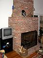 Dec. 1, 2002 - At Hanna's in Merrimac, Massachusetts.<br />Joyce's steel sculpture is on the fireplace.
