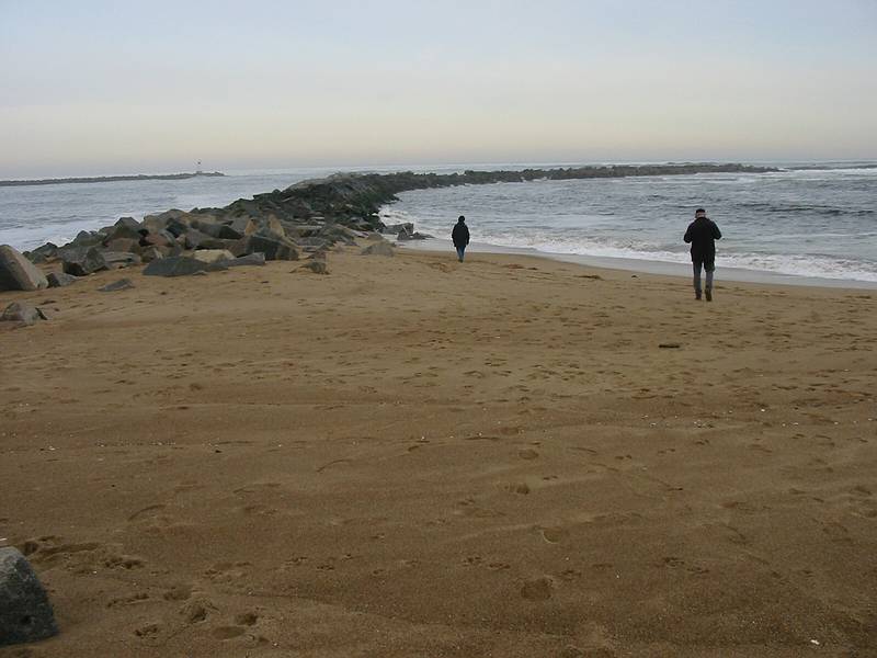 Dec 13, 2002 - Plum Island, Massachusetts.<br />Bonnie and John at the mouth of the Merrimack River.