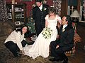 Dec 28, 2002 - Searles Castle, Windham, New Hampshire.<br />Carl and Holly's wedding.<br />Jodi Sammons, the photographer, Henry, Holly, and Carl.