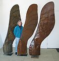 Jan 28, 2003 - 77 Elm Street, Amesbury, Massachusetts.<br />Joyce among her mable seed sculptures (Potential 3 (cubed)) in her studio.