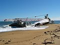 March 7, 2003 - North end of Plum Island, Massachusetts.<br />The grounded barge about to be dismantled.