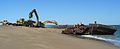 March 14, 2003 - Plum Island, Massachusetts.<br />Cleanup of the grounded barge.