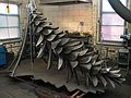 April 27, 2003 - Joyce's studio in Amesbury, Massachusetts.<br />Chicago's Navy Pier Project.<br />The finished pine cone, base still being worked on.