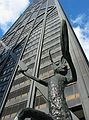 May 5, 2003 - Chicago, Illinois.<br />A sculpture by Barry Flanagan in front of the John Hankock building.