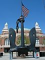 May 6, 2003 - Chicago, Illinois.<br />Anchor sculpture at the tip of Navy Pier.