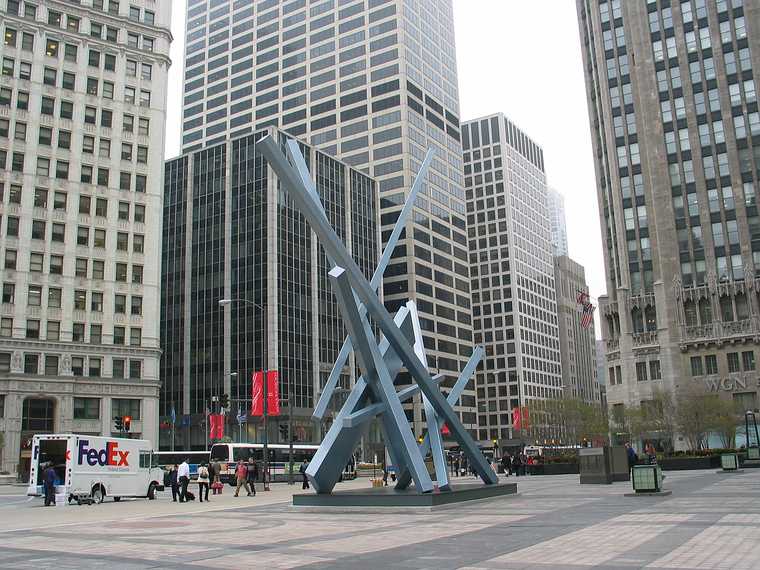 May 8, 2003 - Chicago, Illinois.<br />John Henry sculpture at 401 No. Michigan Avenue.