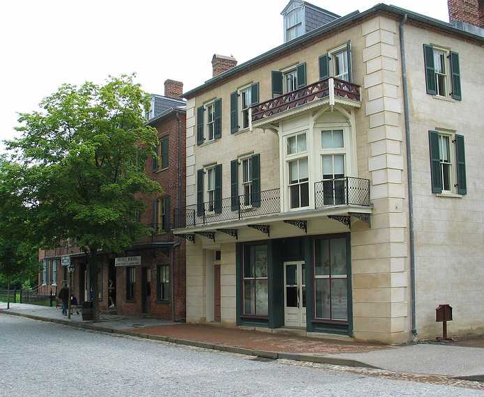 June 13, 2003 - Harpers Ferry, West Virginia.<br />Harper Ferry Natinal Historical Park buildings along Shenandoah Street.