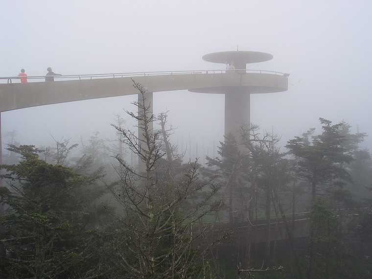 June 16, 2003 - Great Smoky Mountains National Park, North Carolina/Tennessee.<br />The tower and ramp atop Clingmans Dome (6643 feet).