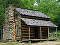 June 17, 2003 - Cades Cove, Great Smoky Mountains National Park, Tennessee.<br />John Oliver cabin, build in early 1820's. It is the oldest log cabin in Cades Cove.