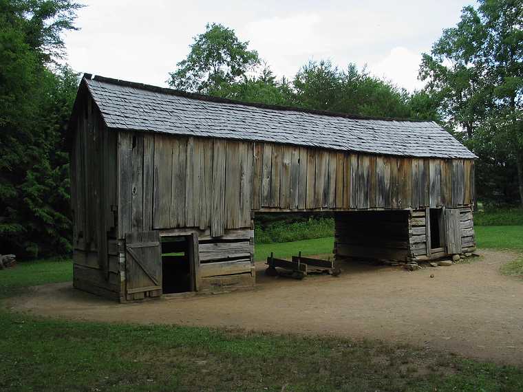June 17, 2003 - Cades Cove, Great Smoky Mountains National Park, Tennessee.<br />Barn at Cable Mills area.