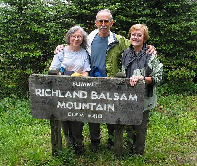 June 19, 2003 - Blue Ridge Parkway between Cherokee and Asheville, North Carolina.<br />Joyce, Ronnie, and Baiba atop Richland Balsam Mountain.