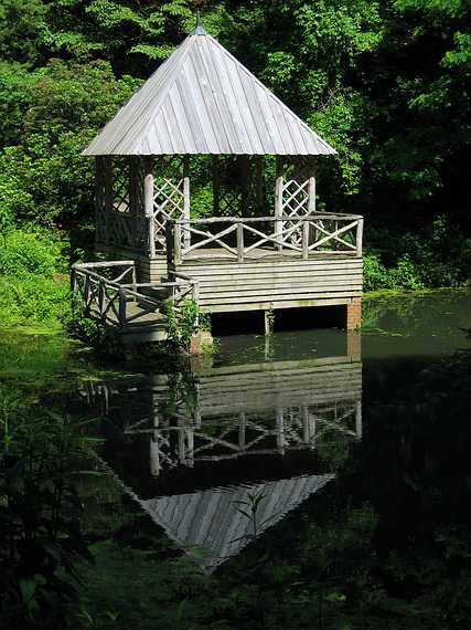 June 20, 2003 - Biltmore Estate, Asheville, North Carolina.<br />Boat house on Bass Pond.