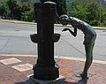 June 21, 2003 - Asheville, North Carolina.<br />Along the trail of the Era of Civic Pride.<br />Asheville's little girl in bronze represents the future of Asheville.