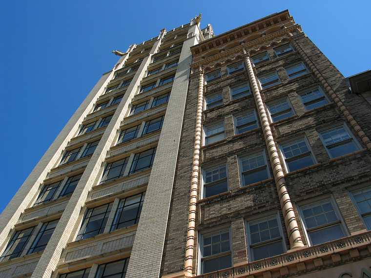 June 21, 2003 - Asheville, North Carolina.<br />Jackson building (1924) on the left.