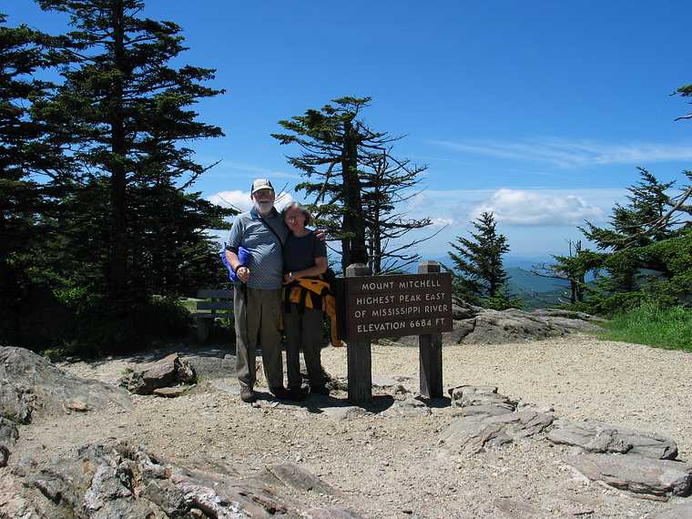 June 22, 2003 - Mount Mitchell State Park, North Carolina.<br />Egils and Joyce atop Mount Mitchell.