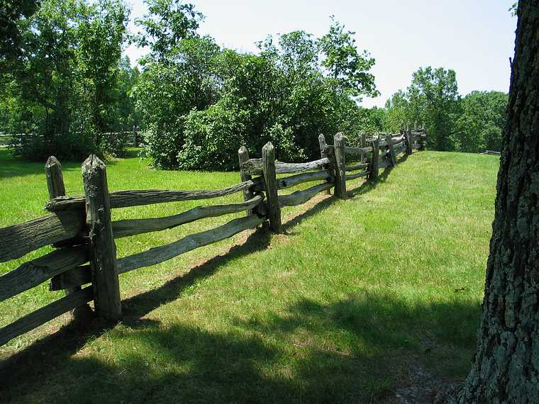 June 23, 2003 - Blue Ridge Parkway, Virginia.<br />Groundhog Mountain (mile 188.8) has different kinds of rural fences.<br />Post and rail fence?