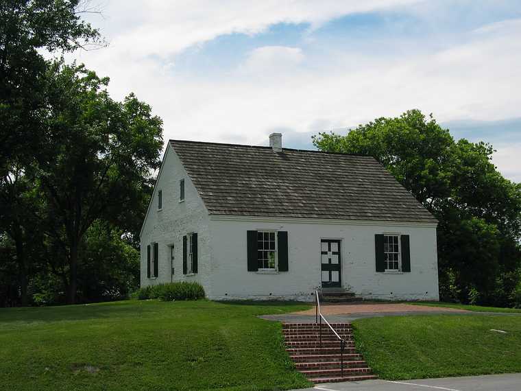 June 27, 2003 - Antietam National Battlefield, Maryland<br />Dunker Church. This was the focal point of repeated clashes as both armies sought to<br />occupy and hold the high ground around it. Leveled by a storm in 1921, it was rebuild in 1962.