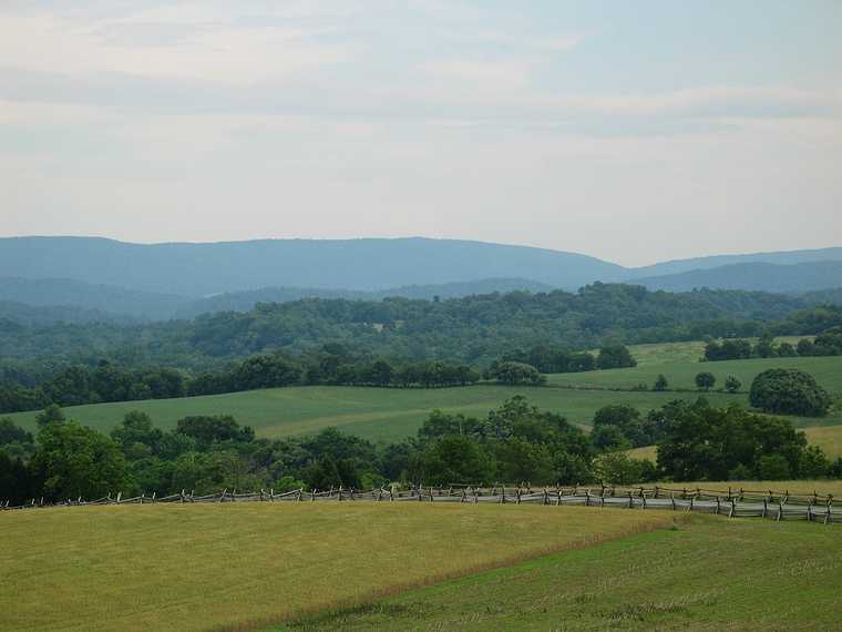 June 27, 2003 - Antietam National Battlefield, Maryland.<br />View from the observation tower at Bloody Lane.