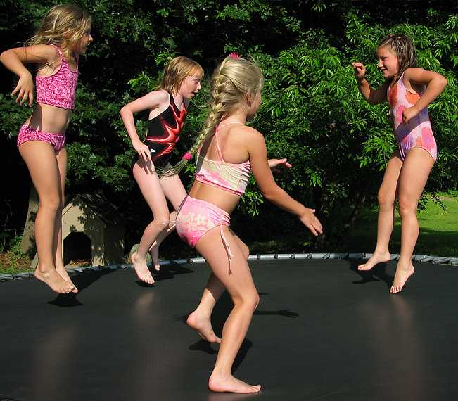 July 19, 2003 - South Hampton, New Hampshire.<br />Marissa's birthday celebration.<br />Marissa and her friends on the trampoline.