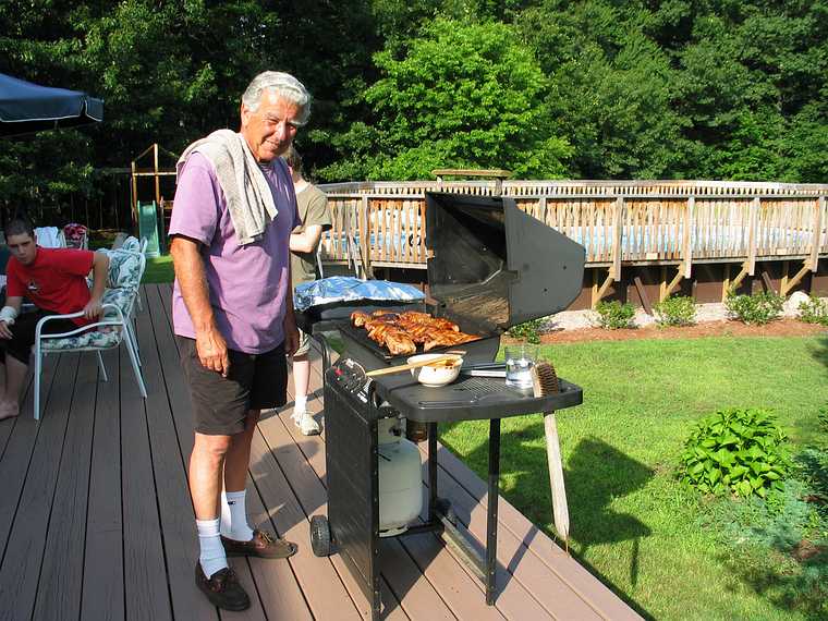 July 19, 2003 - South Hampton, New Hampshire.<br />Marissa's birthday celebration.<br />Marissa's grandfather, Lou, being the chef.