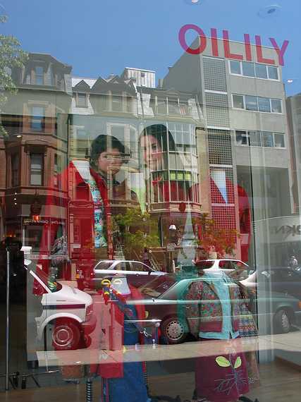 July 31, 2003 - Boston, Massachusetts.<br />Display window and reflections, Newbury Street.