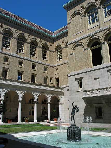 July 31, 2003 - Boston, Massachusetts.<br />Courtyard at Boston Public Library.