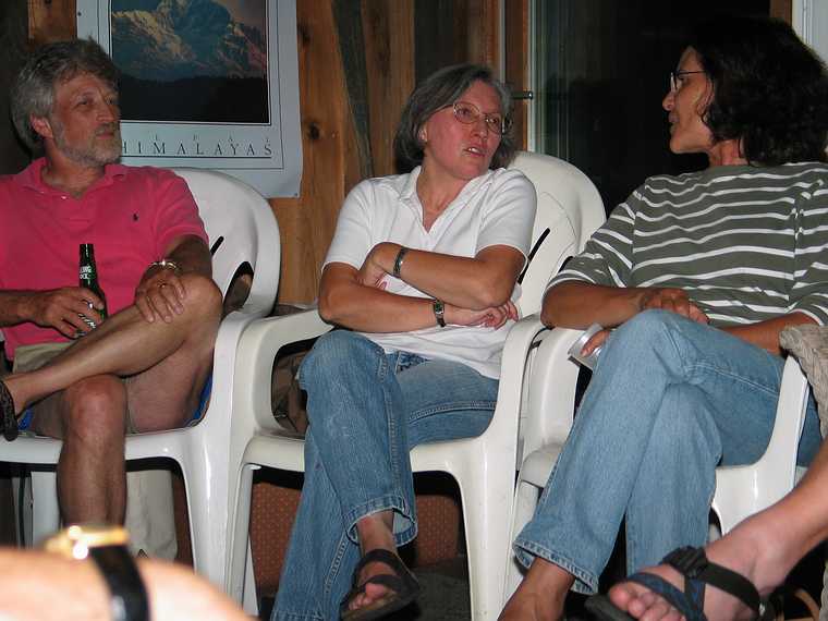 Aug 18, 2003 - Bear Hill Road, Merrimac, Massachusetts.<br />At the Hallorans for Nancy's 60th birthday.<br />Guest (husband), Joyce, and guest (wife).