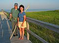 Aug 19, 2003 - Parker River National Wildlife Refuge, Plum Island, Massachusetts.<br />John and Bonnie on the boardwalk to parking lot #2.