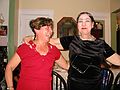 Aug 30, 2003 - Malden, Massachusetts.<br />Party at Ana's house to celebrate renovations to her apartment.<br />Ana and friend with Frida Kahlo eyebrows.