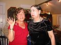 Aug 30, 2003 - Malden, Massachusetts.<br />Party at Ana's  house to celebrate renovations to her apartment.<br />Ana and friend with Frida Kahlo eyebrows.