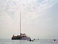 Sept 5, 2003 - Out of Newburyport, Massachusetts, to Jeffries Ledge.<br />An Adventure Learning whale watch kayaking trip.<br />Returning to the mother ship.