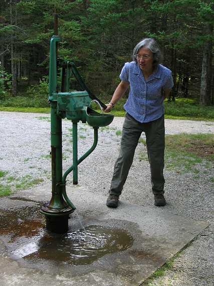 Sept 21, 2003 - Grafton State Park near Bethel, Maine.<br />Joyce at Spruce Meadow picnic area.