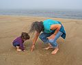 Sept 27, 2003 - Parker River Wildlife Refuge, Plum Island, Massachusetts.<br />Off parking lot #5.<br />Miranda and Joyce.