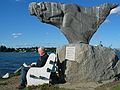 Sept 30, 2003 - Portsmouth, New Hampshire.<br />Sculpture at point accessible from Pierce Island.<br />John Geesink.