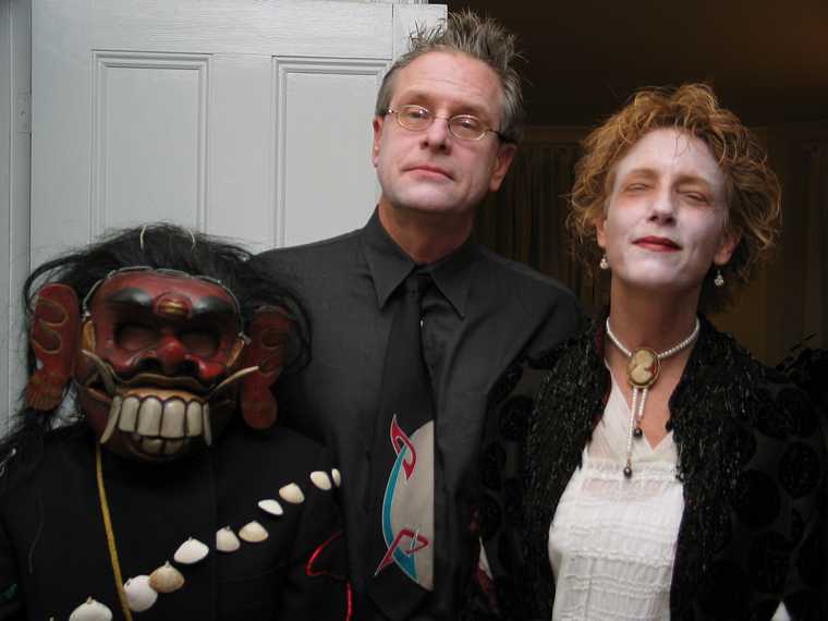 Nov 1, 2003 - Marrimac, Massachusetts.<br />At Cindia and Lance's for a pot luck supper party the day after Halloween.<br />Joyce, Lance, and Cindia.