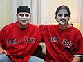 Nov 1, 2003 - Marrimac, Massachusetts.<br />At Cindia and Lance's for a pot luck supper party the day after Halloween.<br />Husband and Julie, the "Dead Sox" couple (the Red Sox lost to the Yankees in the American League playoffs).