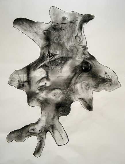 Nov 17, 2003 - Amesbury, Massachusetts.<br />Joyce's drawing of a tree footprint.<br />"Old Growth Hemlock".