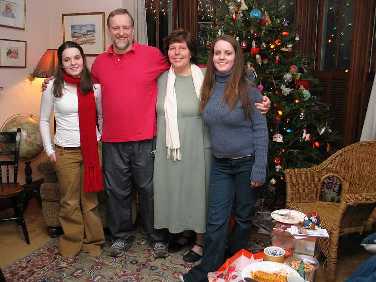Dec 20, 2003 - Merrimac, Massachusetts.<br />Our neighbor Kathy's birthday celebration.<br />Skyler, Ron, Kathy, and Kelly.