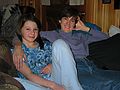 Jan 17, 2004 - Sunday River, Maine.<br />At the Cunninghams' ski lodge.<br />Lydia and Leslie.