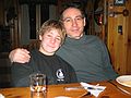 Jan 18, 2004 - Sunday River, Maine.<br />At the Cunninghams' ski lodge.<br />Julian and his father Oscar.